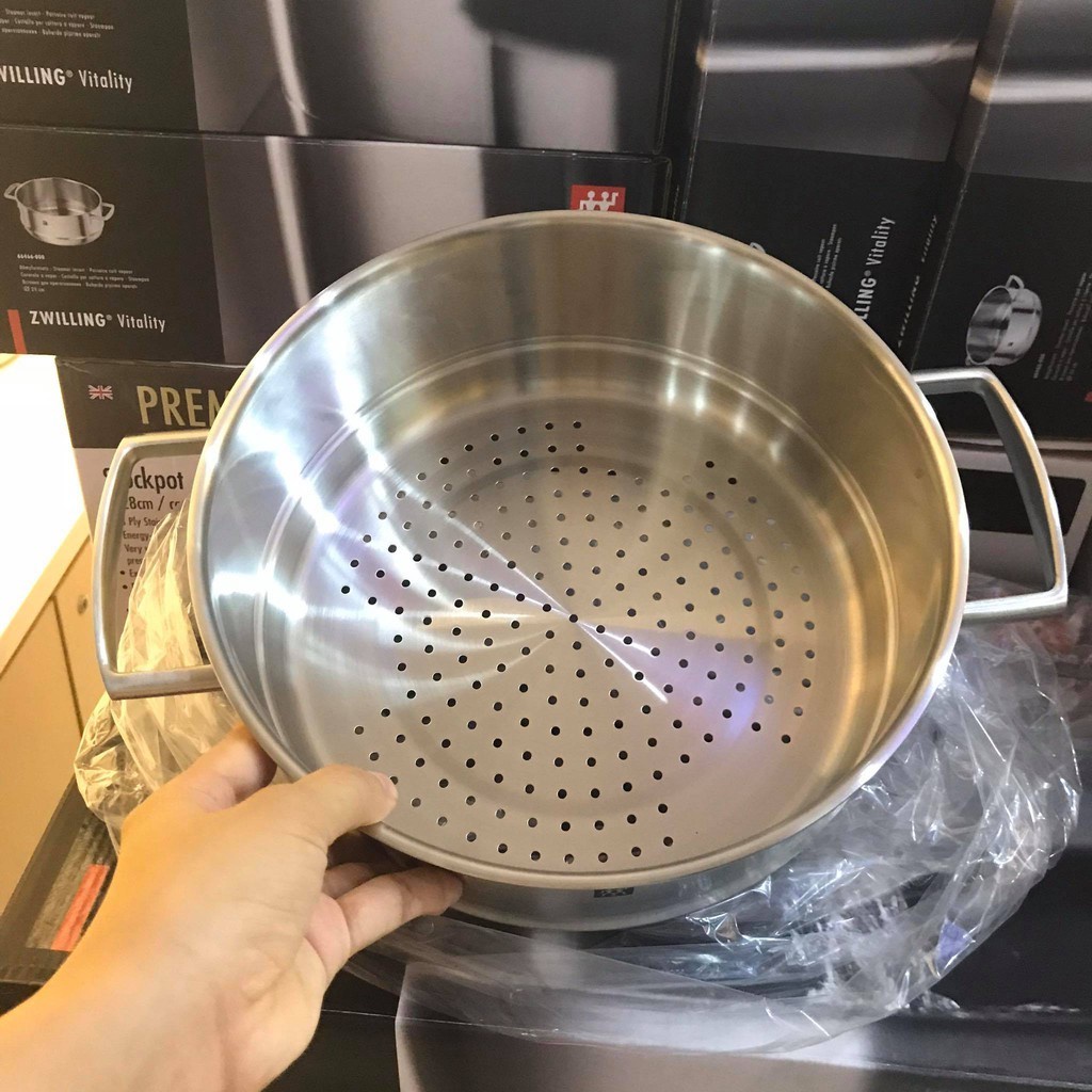 Xửng hấp Zwilling đường kính 24cm chất liệu thép không gỉ an toàn, hàng Đức chính hãng