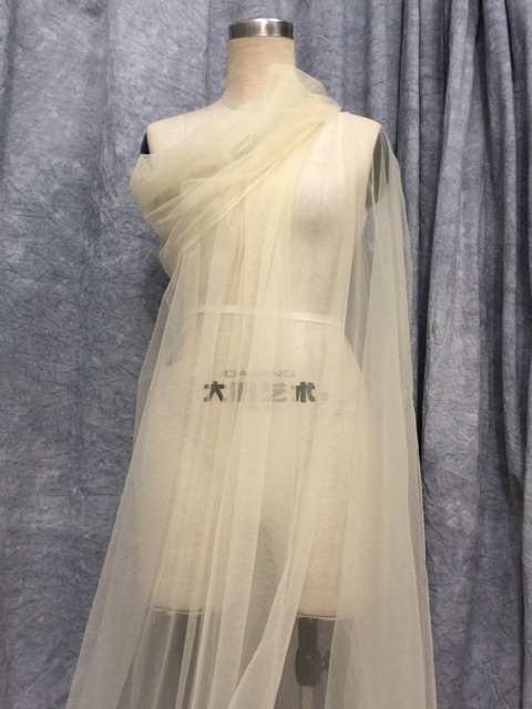 Vải lưới vải tuyn tulle màu be chất dai mắt nhỏ khổ 1m6