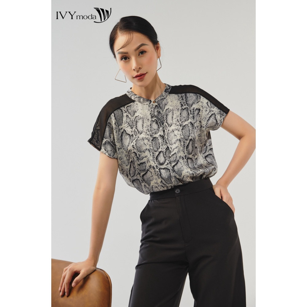 Quần suông nữ phối ren IVY moda MS 22M6376
