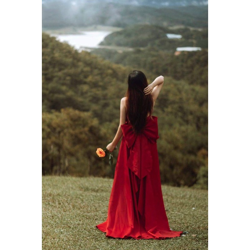 đầm maxi nơ lưng cao cấp