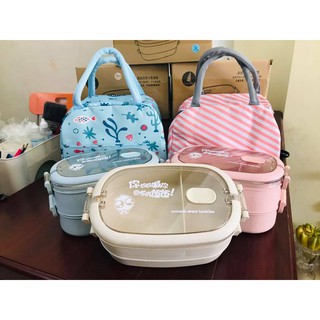 HỘP CƠM LÚA MẠCH 2 TẦNG