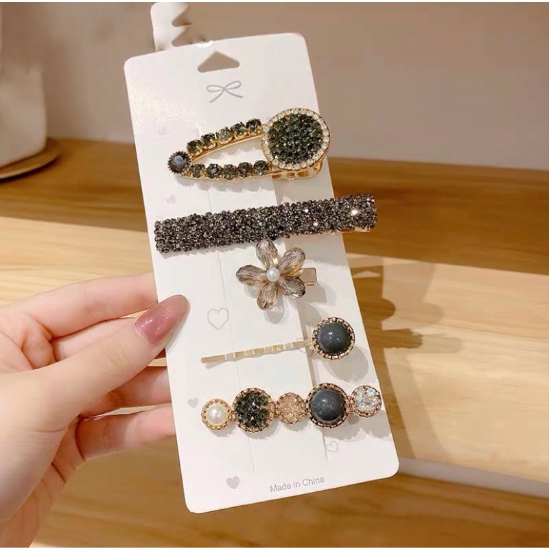 Kẹp tóc mái kim loại Hàn quốc sang trọng