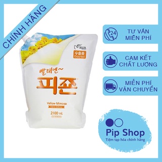 Nước xả vải hữu cơ làm mềm vải Pigeon Hàn Quốc - Hương hoa Mimosa, khử mùi, chống nấm mốc - Túi 2.1 Lít