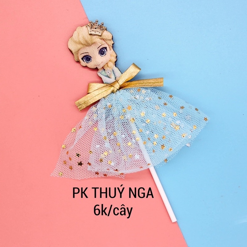 5 thẻ cắm công chúa giấy elsa đội vương miện