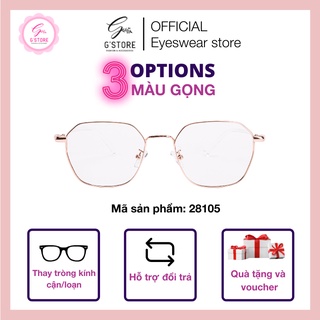 Gọng Kính Mắt Lục Giác G STORE Gọng Kính Viền Kim Loại Mảnh Nhiều Màu Hàn Quốc 28105