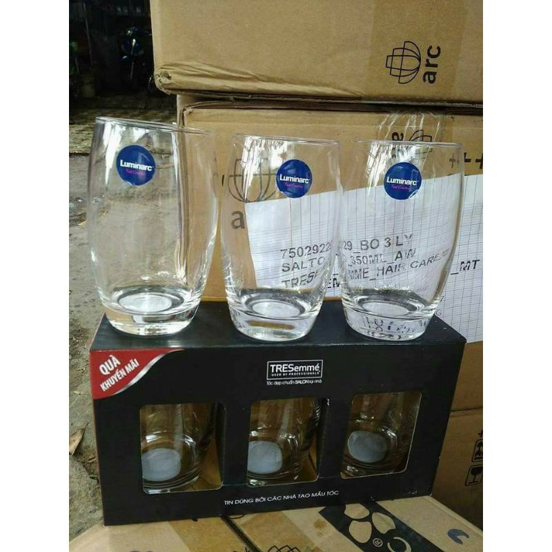 Lô 3 Ly Thủy tinh Luminarc 350 ml( Gồm 3 Ly Thủy Tinh Bầu 350ml Luminarc)