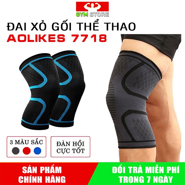 Xỏ gối thể thao Aolikes 7718 hỗ trợ tập Gym, chơi bóng đá, bóng chuyền co giãn đàn hồi cực tốt