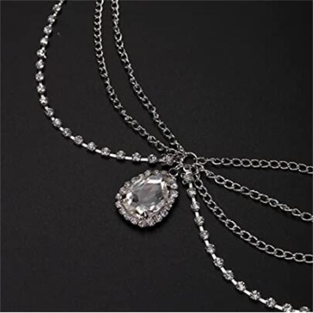 Bebetterm 1Pc Head Chain Crystal Rhinestone Alloy Wedding Jewelry Bride Hair Jewelry Accessories