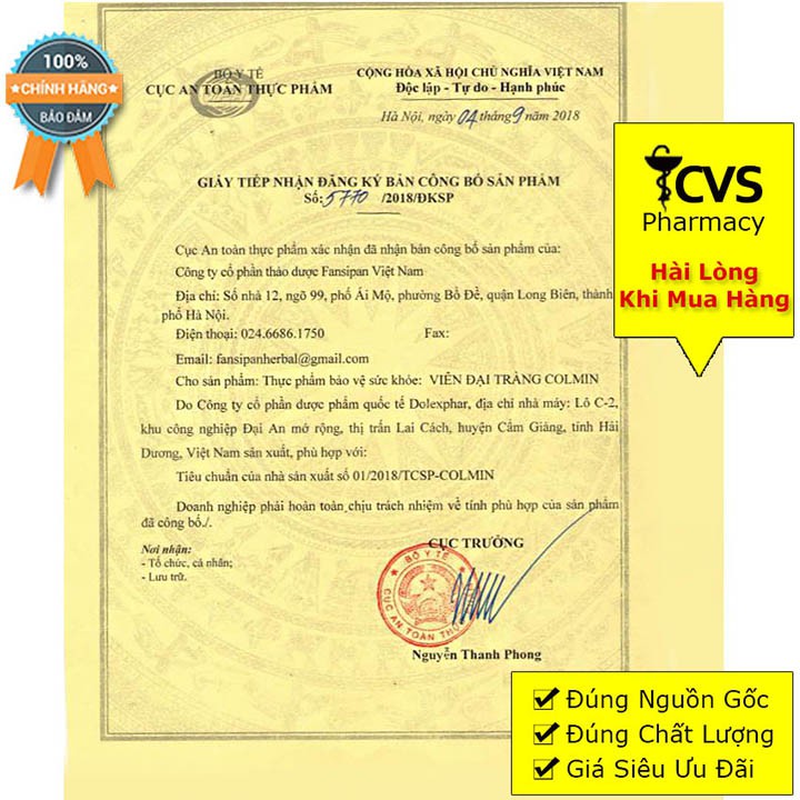 Viên uống Colmin / Viên đại tràng Colmin – Hỗ trợ người bị đại tràng