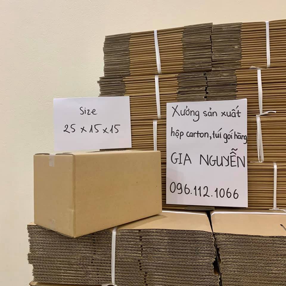 Combo 50 hộp 25x15x15 carton đóng gói hàng vận chuyển Gia Nguyễn