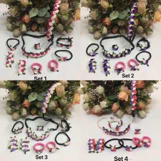 Bộ 10 món phụ kiện tóc handmade cho mẹ và bé gái đeo chung