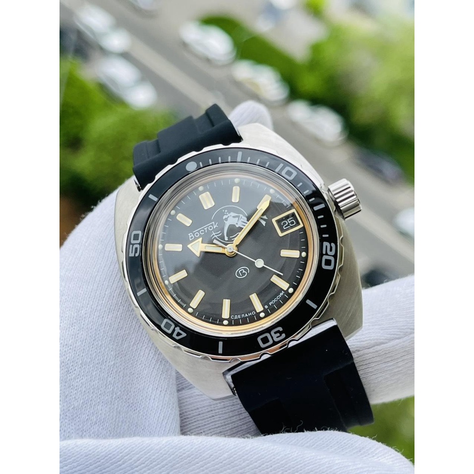 Đồng hồ Nga Vostok Amphibia 170805. Đồng hồ nam Vostok máy cơ tự động Automatic, size mặt 42, chống nước tốt 20 ATM