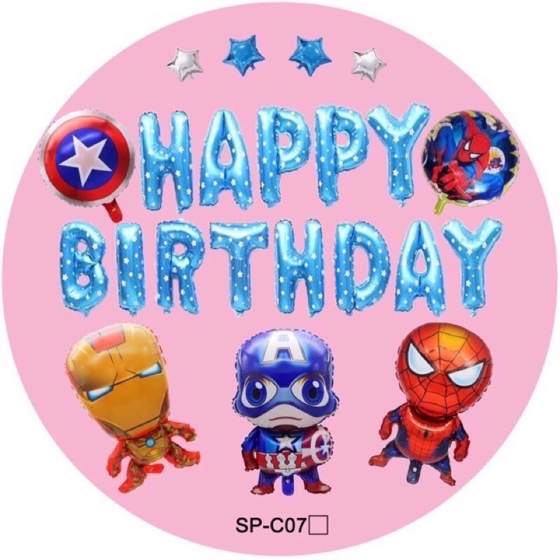 Set trang trí sinh nhật siêu anh hùng cho bé