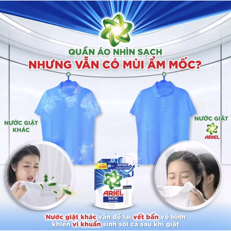 NƯỚC GIẶT ARIEL KHỬ MÙI ẨM MỐC TÚI 3,2KG