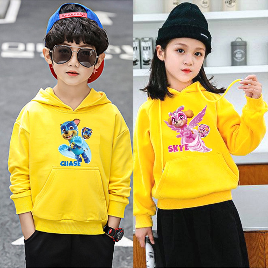 Áo khoác paw patrol đội chó cứu hộ kiểu dáng hoodie màu vàng phiên bản giới hạn