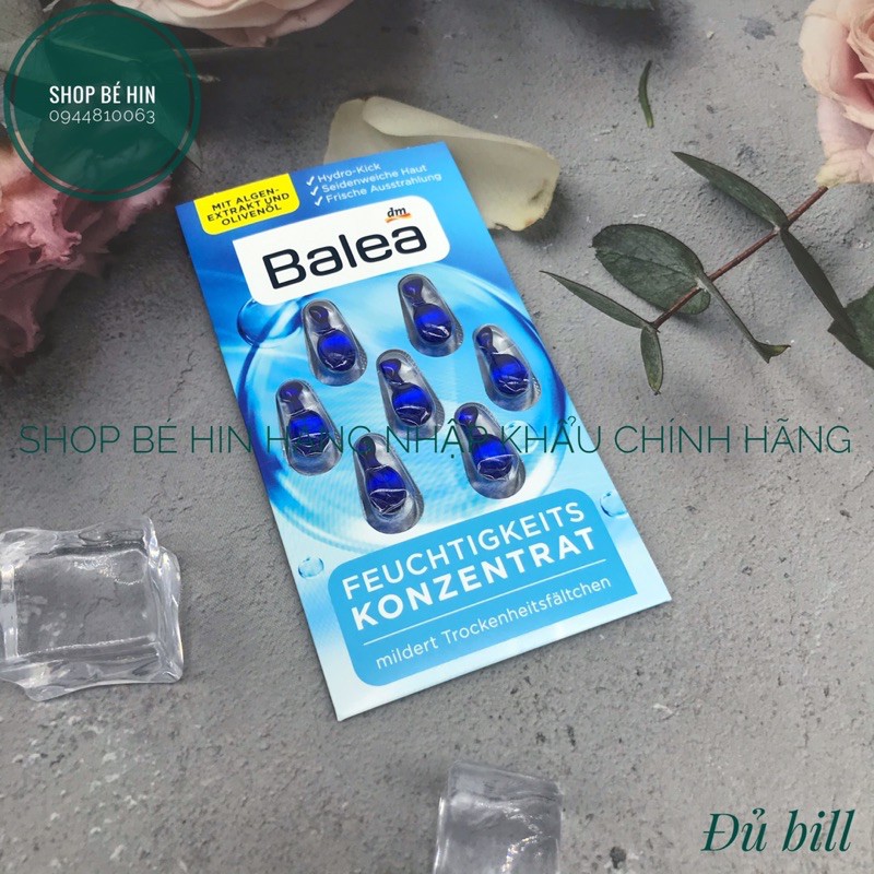 (Bill Đức) Serum dưỡng da Balea, viên nang dưỡng da mềm mượt, tác dụng tức thì, Hàng Đức chính hãng