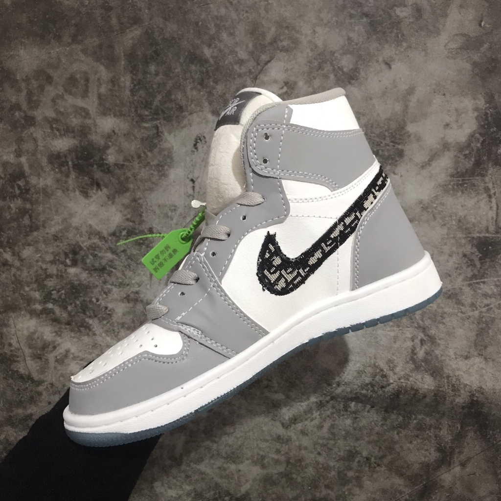 Giày thể thao JORDAN 1 XÁM DIO cổ cao cổ thấp Hot trend
