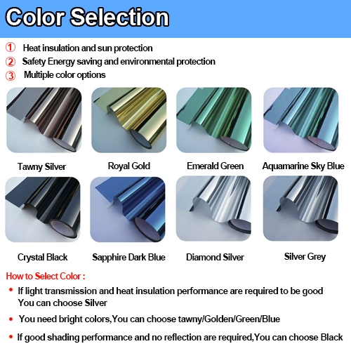 3M/Roll PET Mirror Window Film One Way Insulation Silver Privacy Glass Sticker Tint Solar Reflective