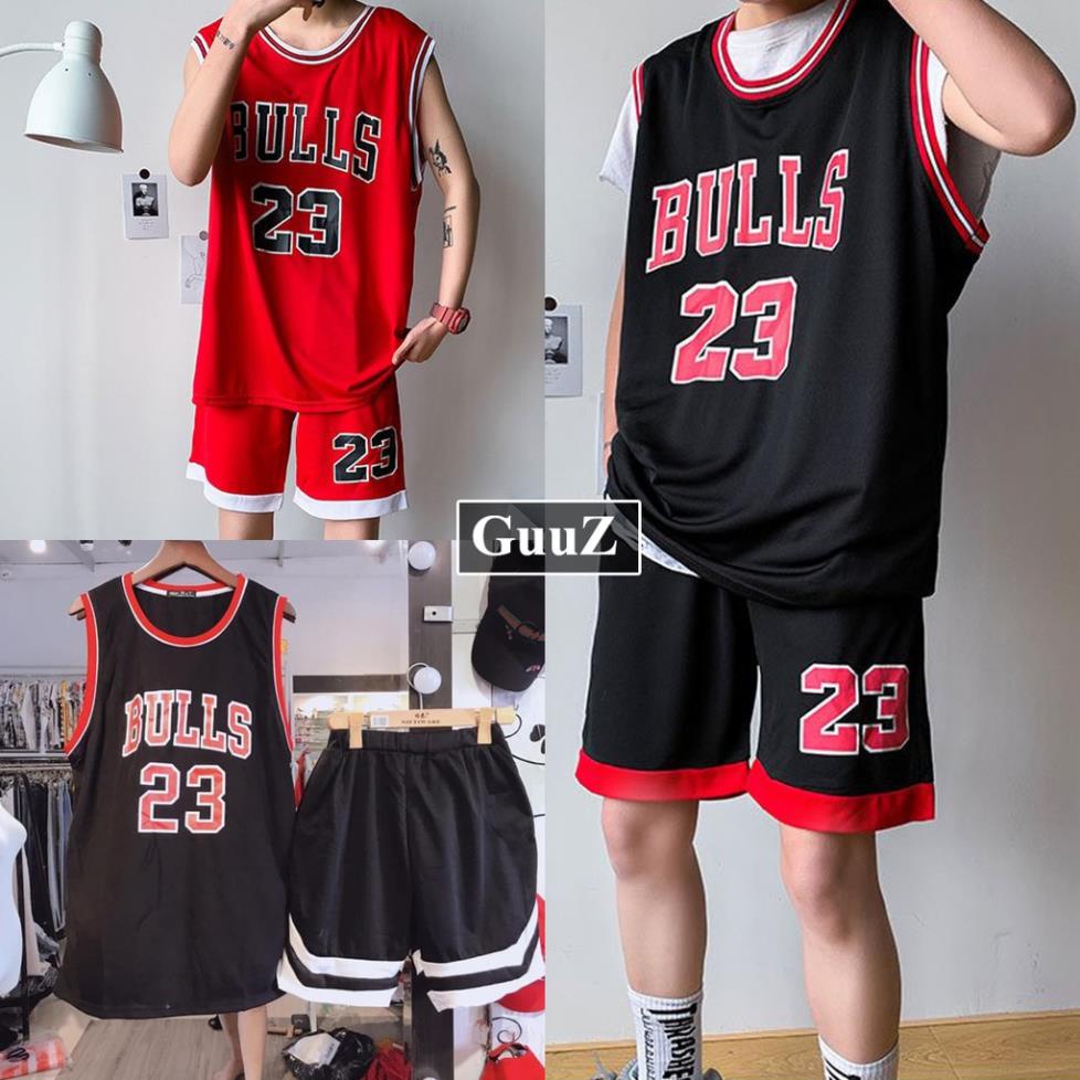 SALE Áo thun ba lỗ nữ cổ tròn thời trang bóng rổ số 23 đen đỏ trắng GuuZ Fashionista