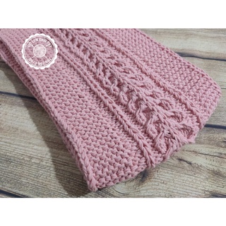 Khăn Len đan tay kiểu vặn thừng bông lúa độc lạ - Quà tặng handmade