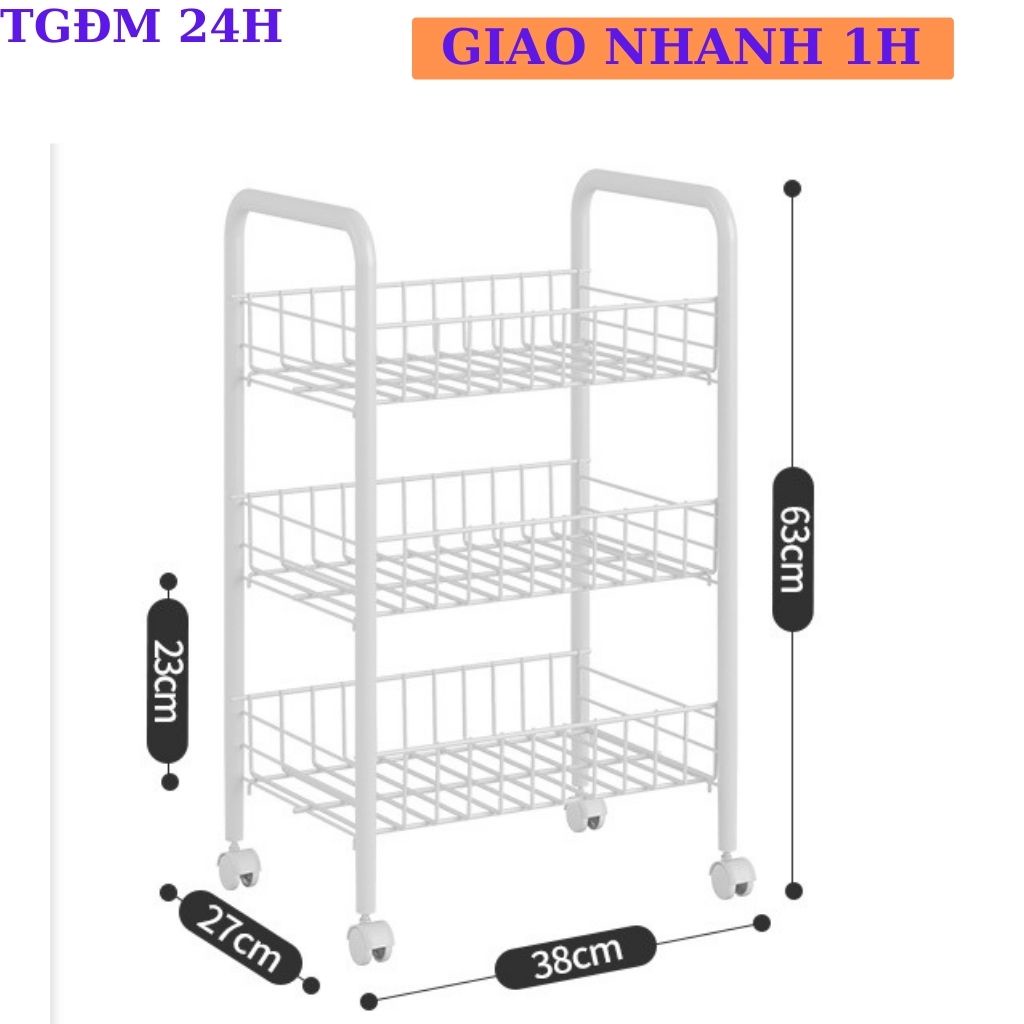 Kệ đa năng 3,4 tầng, kệ để đồ bằng Thép, mắt thép dày chắc chắn có 4 bánh xe cho phòng khách, phòng ngủ