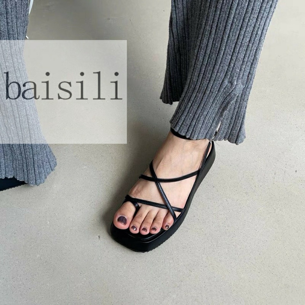 SANDAL XUỒNG NỮ BAISILI - GIÀY THỜI TRANG QUAI XỎ NGÓN CHÉO PHONG CÁCH NỮ TÍNH ĐẾ BẰNG BS220909