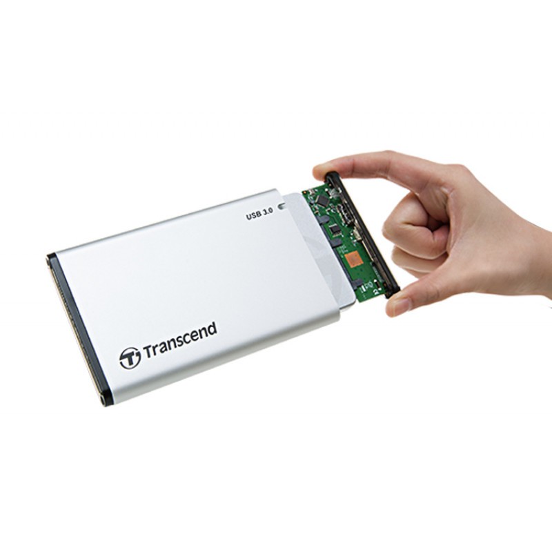 Hộp đựng ổ cứng Transcend 2.5 inch USB 3.0 màu bạc TS0GSJ25S | BigBuy360 - bigbuy360.vn