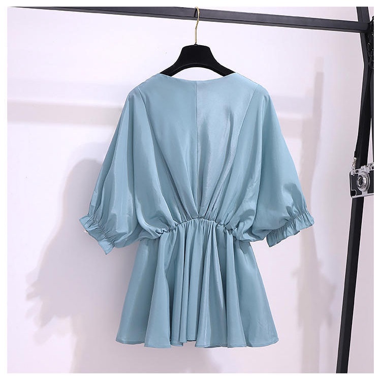 Áo Kiểu Tay Ngắn Cổ Chữ V Plus Size C9392 (40-97KG)