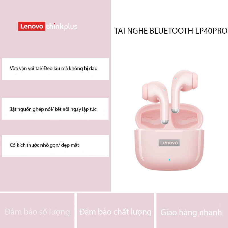 Tai Nghe Bluetooth Lenovo LP40 PRO Không Dây - Bluetooth 5.1 - IPX5 Chống Ồn - Chống Nước - TWS 300mah - Bảo Hành 12T