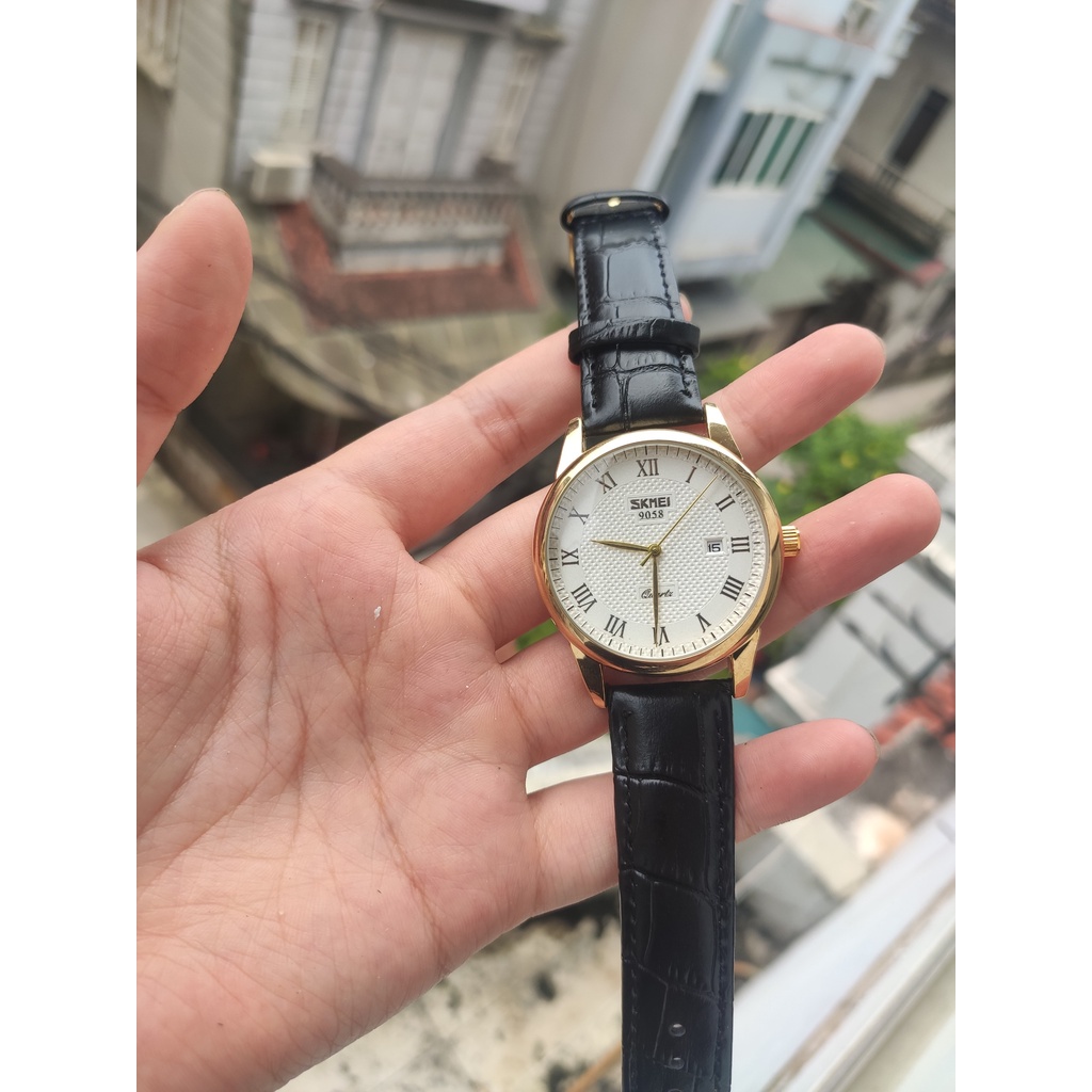Đồng hồ nam SKMEI 9058 dây da cao cấp chống nước -Gozid.watches