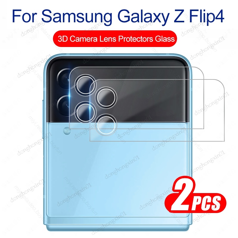 Set 2 Kính Cường Lực Cong 3D Bảo Vệ Camera Cho Samsung Galaxy Z Flip 4 5G Sumsung ZFlip4 Z Flip 4