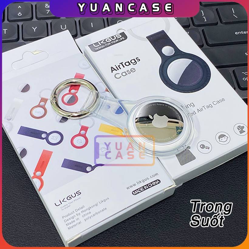 Case Airtag Likgus TPU trong khoét 2 mặt kèm móc khóa - Hàng nhập khẩu