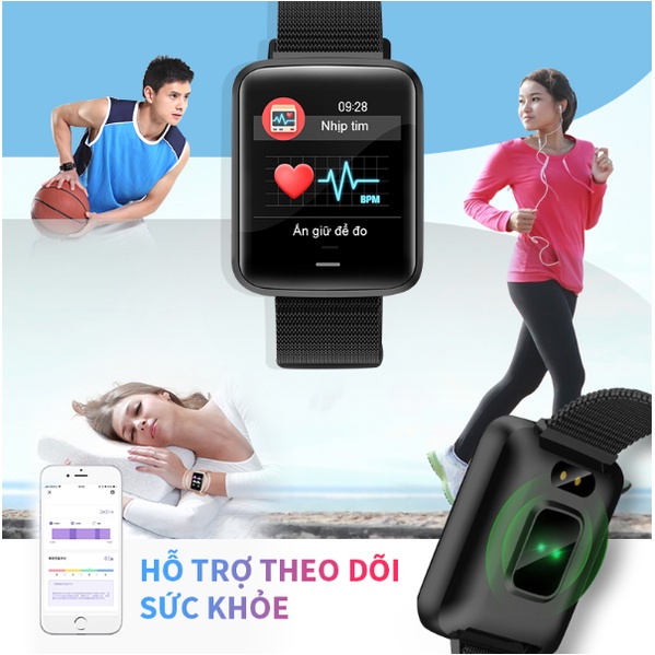 Đồng hồ Smartwatch thông minh theo dõi sức khỏe (bao gồm cả dây cao su và dây kim loại) 2022