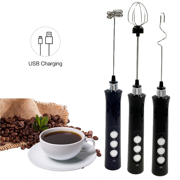 [GIÁ SỐC - HÀNG CHÍNH HÃNG] Máy đánh trứng, tạo bọt 3 trong 1 tích hợp cổng sạc USB EW-071 (Chất liệu: Nhựa ABS và inox)