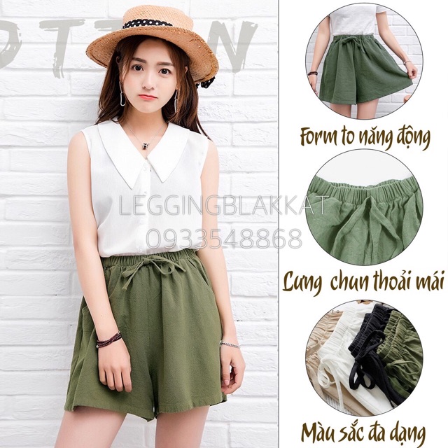 QUẦN SHORT NƠ CHẤT ĐŨI SIÊU THOÁNG MÁT NHIỀU MÀU MẶC NHÀ ĐI CHƠI THỜI TRANG BANAMO FASHION 623