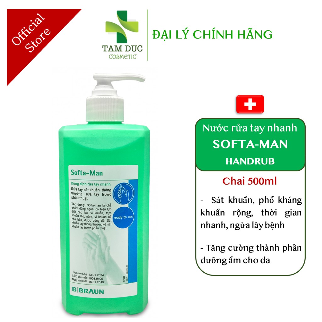 ✅ Dung Dịch Rửa Tay Nhanh SOFTA MAN - Nước rửa tay khô SOFTA-MAN không cần nước (SOFTAMAN - BBRAUN/LIFEBUOY/GREEN CROSS)