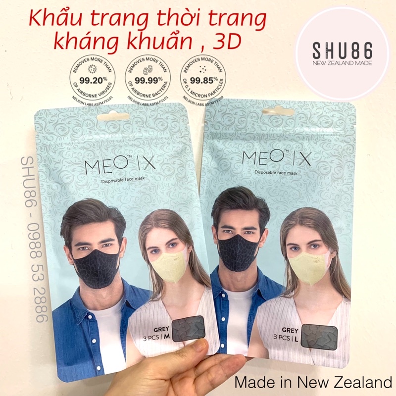 Khẩu trang MEO X - Khẩu trang thời trang , vải không dệt , 3D của New Zealand