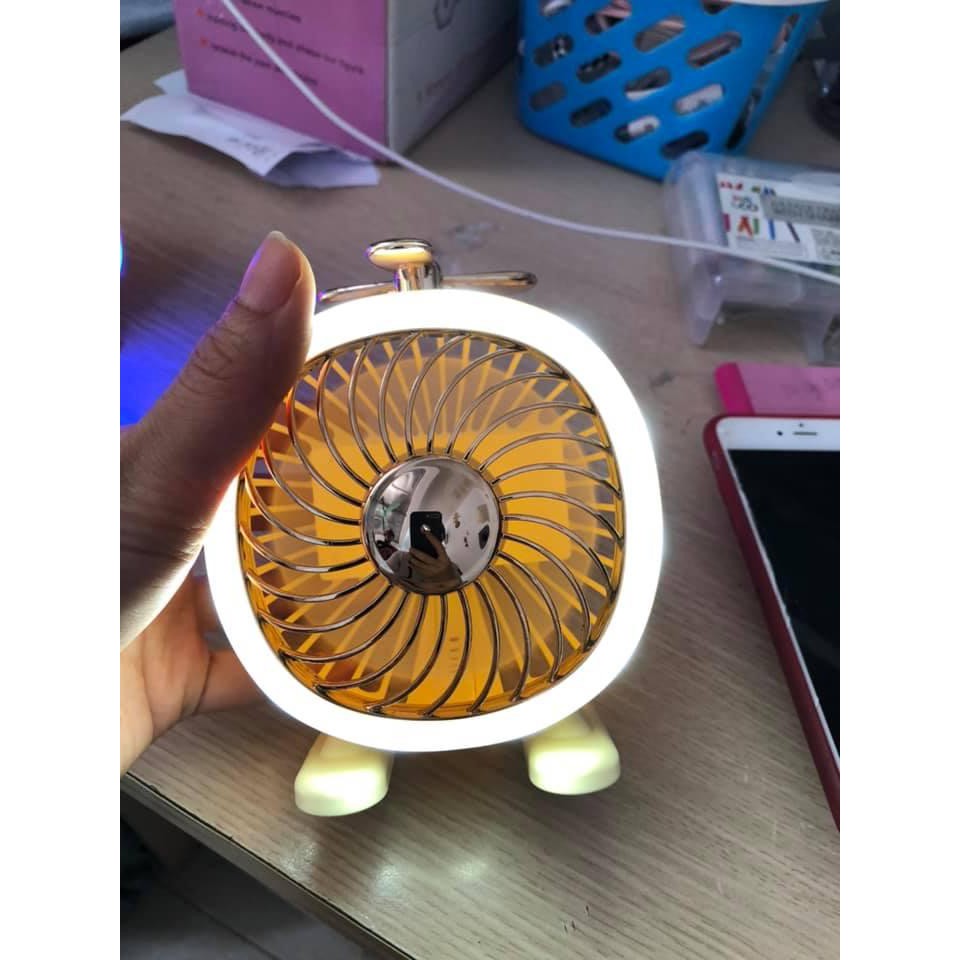 Quạt mini fan tích điện 3 trong 1 tiện dụng kèm đèn led chiếu sáng đa năng - GIẢI NHIỆT MÙA HÈ