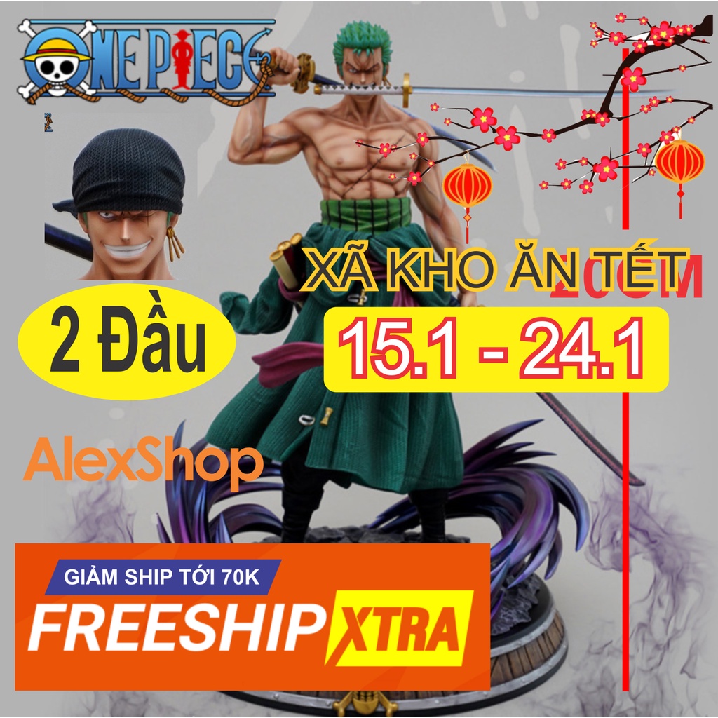 [20Cm] 2 Đầu - Zoro Mô Hình Nhân Vật Làm Bằng Tay OnePiece Các Nhân Vật Trong Truyện Tranh