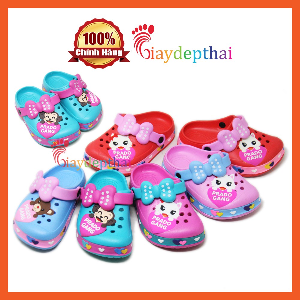 Giày sục nhựa quai nơ cho bé gái Thái Lan Prado Gang thumbnail