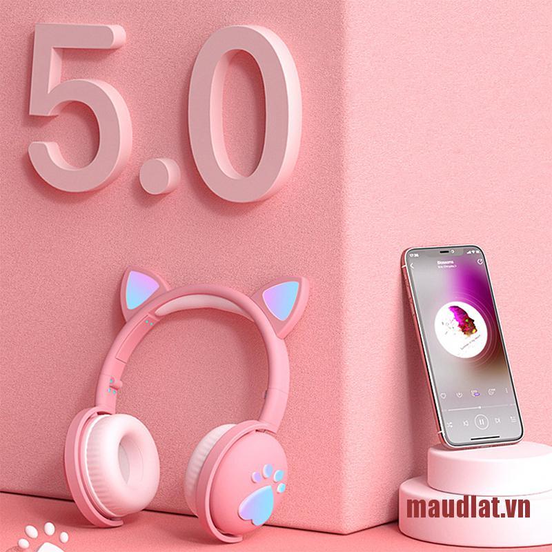 Tai Nghe Bluetooth Hình Tai Mèo Có Đèn Led Dễ Thương | BigBuy360 - bigbuy360.vn