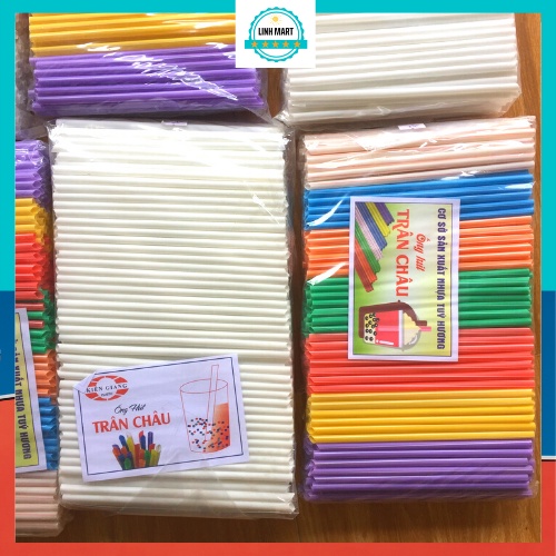 Ống hút nước mía, ống hút nhựa nhiều màu phi 6  LINHMART