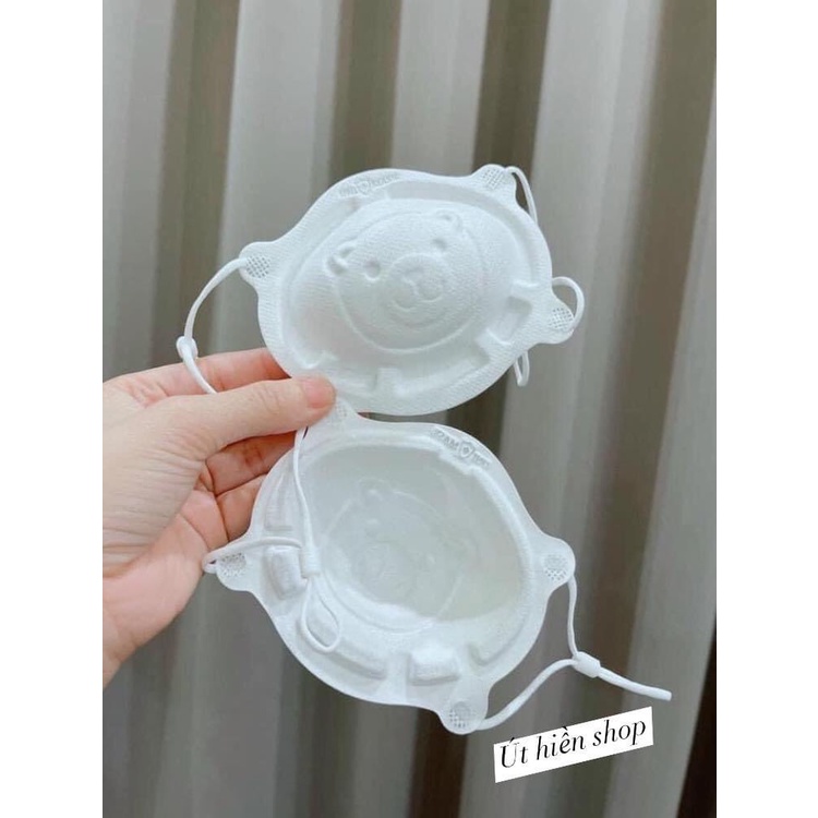 Khẩu Trang Gấu Sơ Sinh Uni Mask Cho Bé Nhỏ Set 3 Cái cho bé từ 1-3 tuổi, lọc bụi kháng khuẩn cho bé 8-12kg