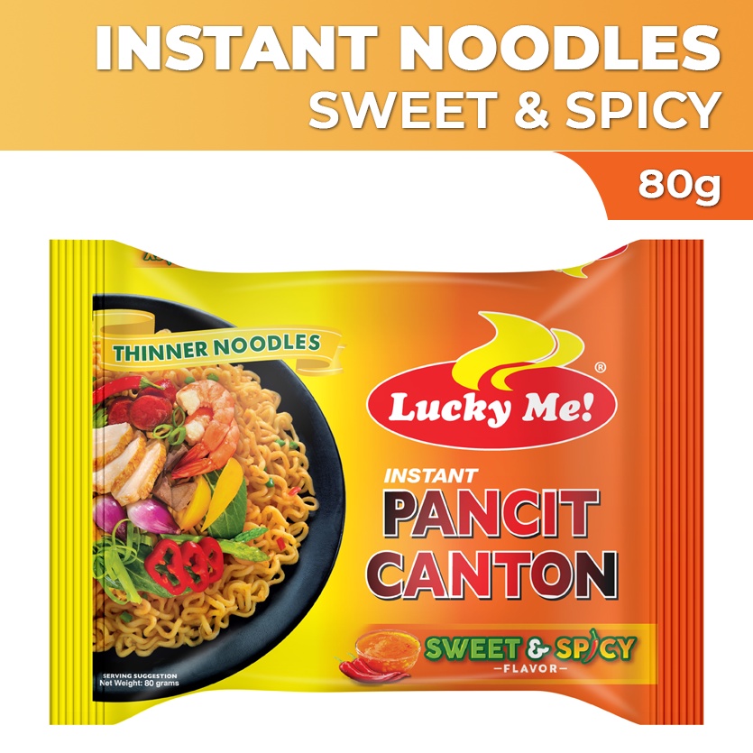 Mì tôm hiệu Lucky Me Instant Pancit Canton Sweet &amp; Spicy 80gr