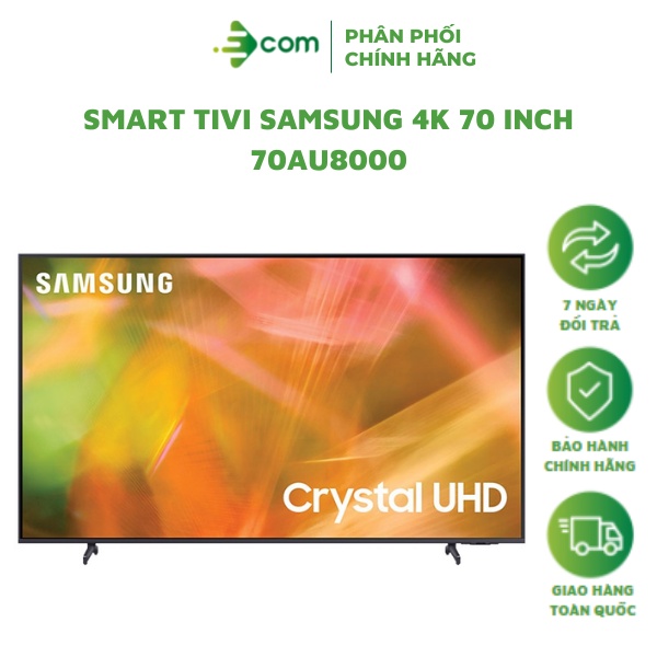 70AU8000 - Smart Tivi Samsung 4K UA70AU8000KXXV Crystal UHD, tìm kiếm bằng giọng nói