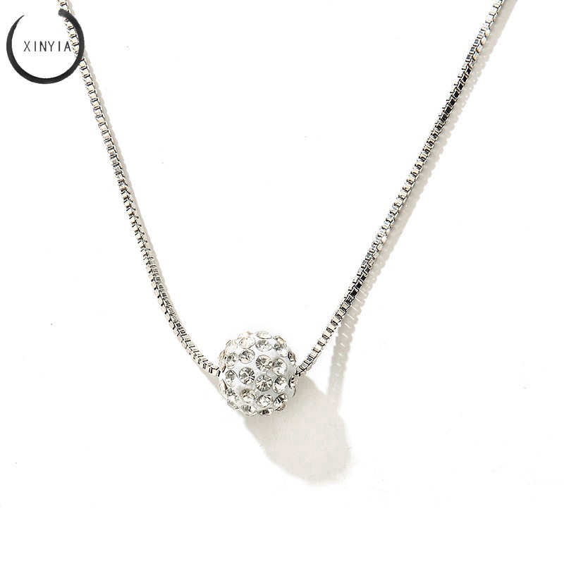 Dây Chuyền Titan Đính Đá Pha Lê Chống Gỉ Sét Xinh Xắn Cho Nữ