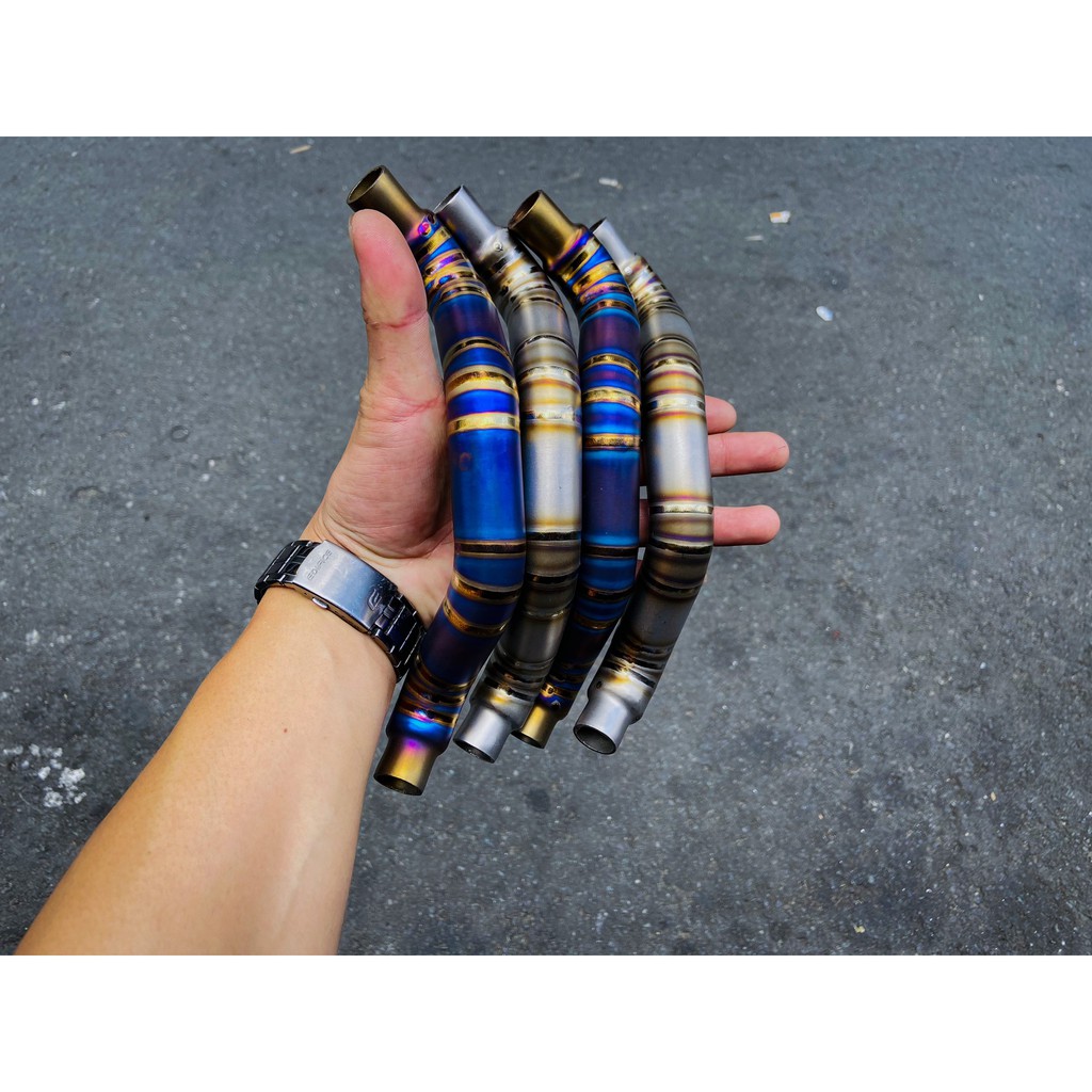 Ống nước titan bắn cát vàng, nhám,dầy 1,5li bao ko xì nước dành cho dòng xe Satria, Raider, Winner, Sonic