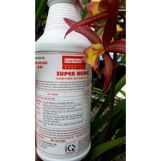 Phân Hữu Cơ Super Hume Chai 1Lit - Ra rễ, hạ phèn, cải tạo đất hàng nhập khẩu Mỹ