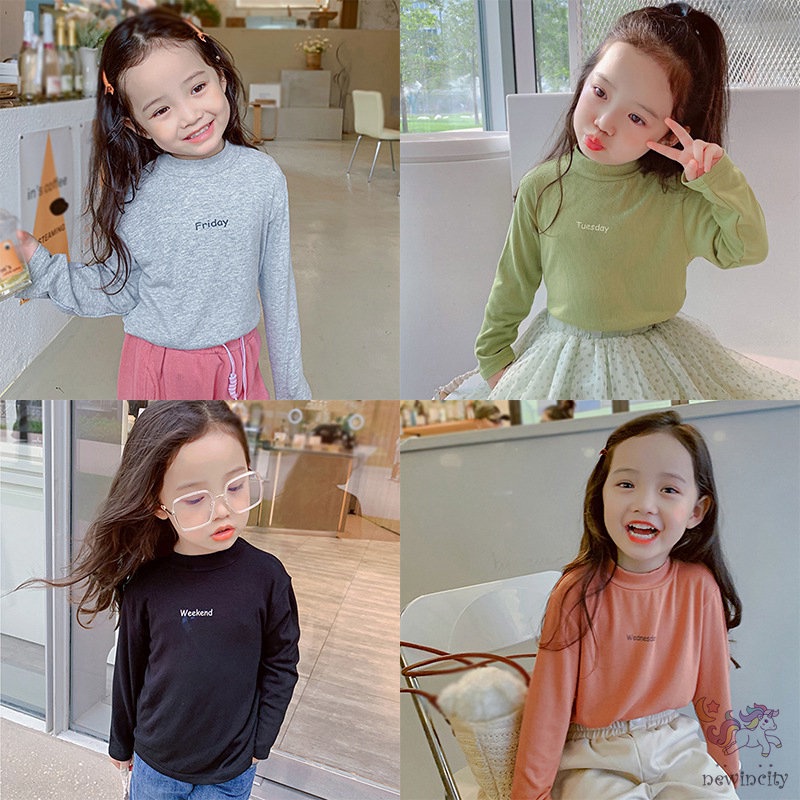 Áo Thun Dài Tay Cổ Tròn Cho Bé Gái