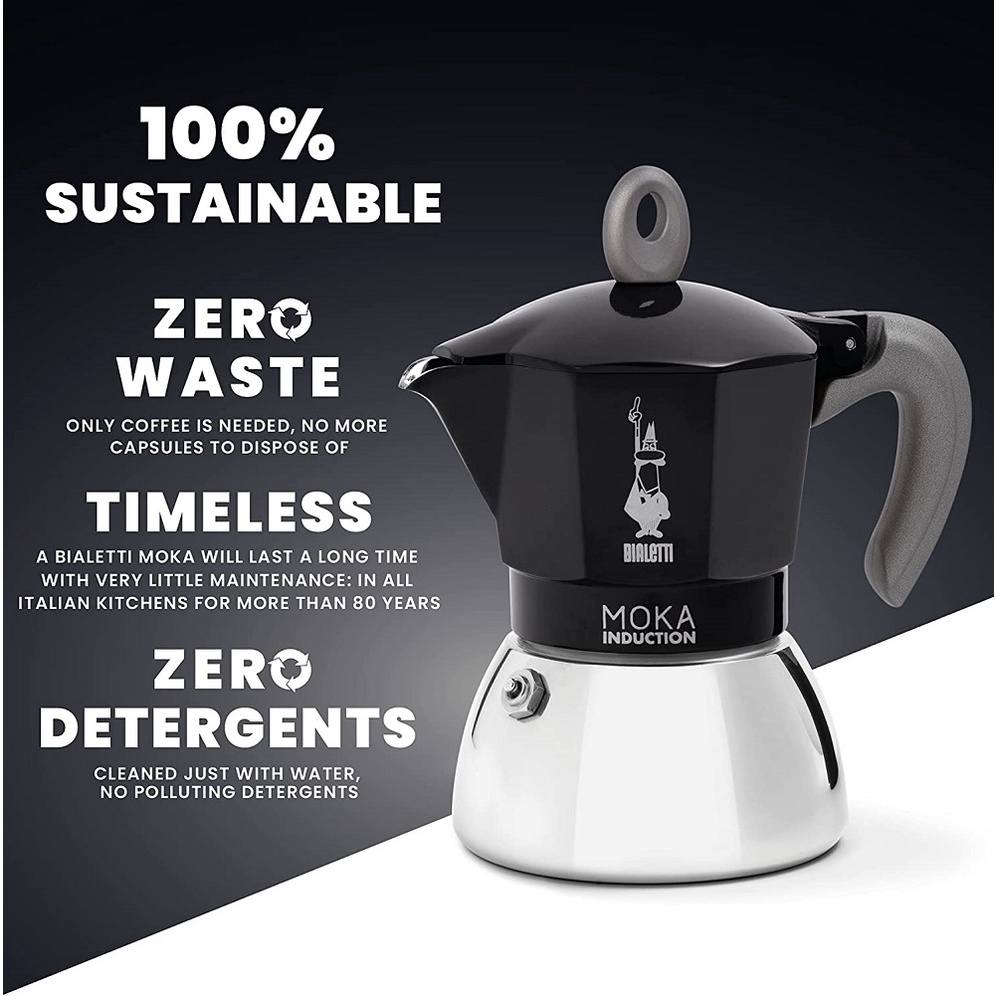 Ấm Pha Cà Phê BIALETTI MOKA INDUCTION 6  - BIALETTI - Made in Rumani